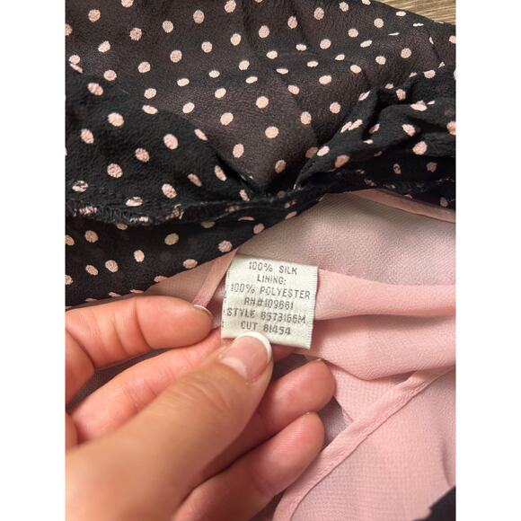 Vintage Donna Ricco Silk Mini Dress Polka Dot Ruffled Cowl Neck Size 4 - Picture 4 of 5